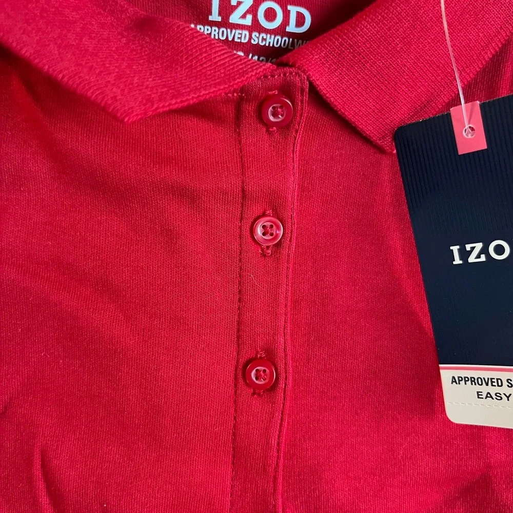 Izod Girls Uniform Scarlet Short Sleeve Polo